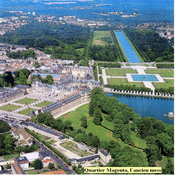 Photo aérienne du château de Fontainebleau